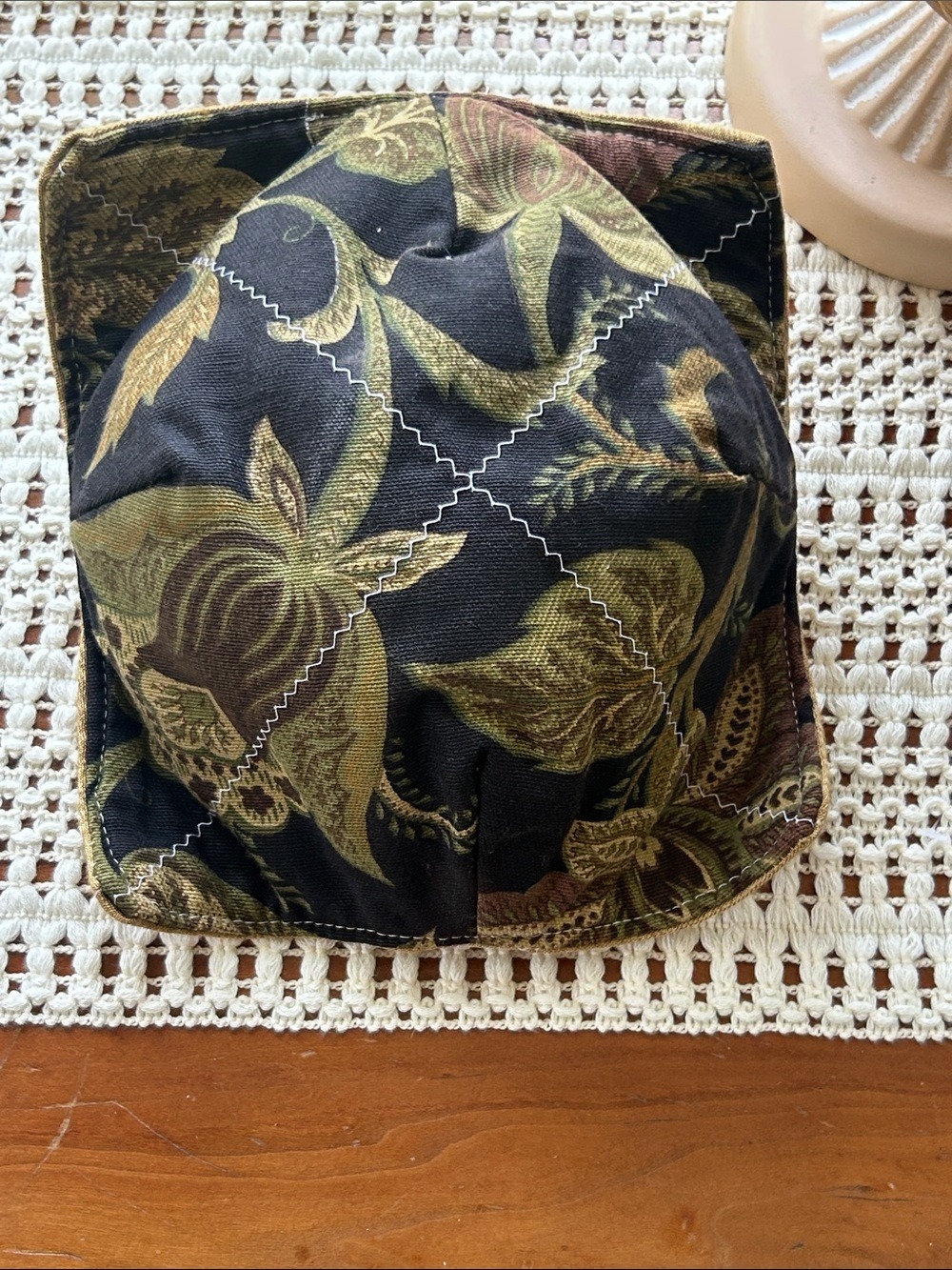 Bowl Cozy Set of 2 Hot Cold Kitchen Linens Handmade Gray Yellow Green Black